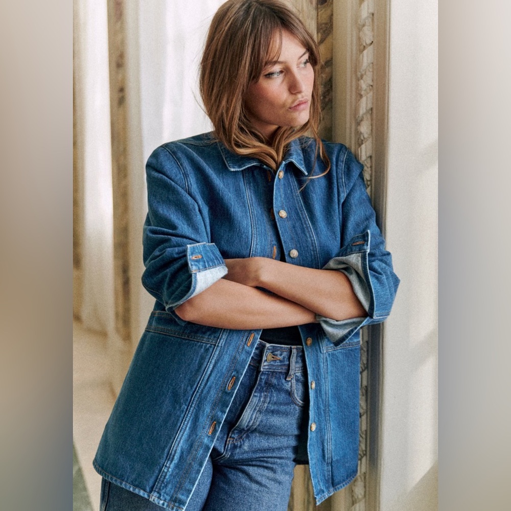 Sezane Blue Jean Jacket